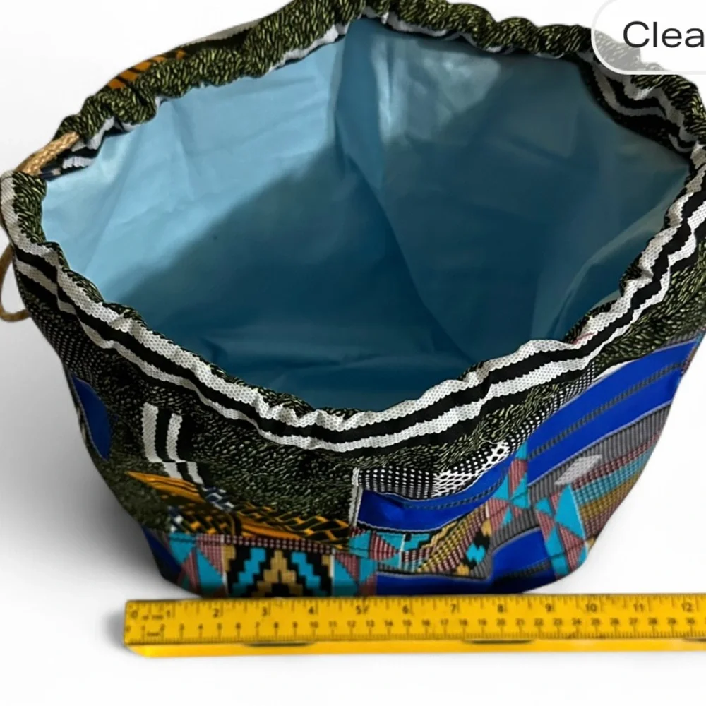 Colorful Patchwork Drawstring Bag - Picture 4 of 5